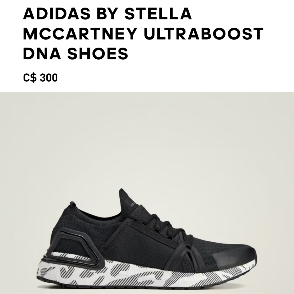 Adidas by Stella McCartney Ultraboost Black and White Shoes
